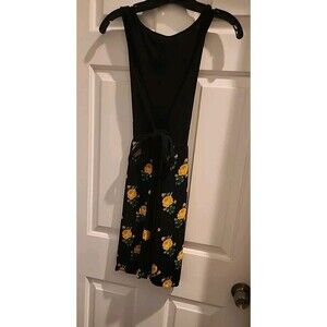 L8ter Sun Dress Black Floral Womens Size Small Tank Top Style Above the Knee